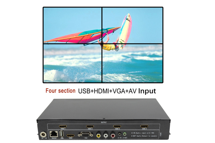LINK-MI LM-TV04 1920x1080 Full HD LED/LCD 2x2 HDMI Video Wall Controller