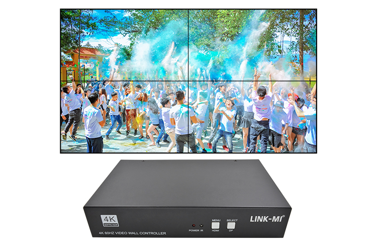 LINK-MI LM-TV04W 2x2 Video Wall Controller with HDMI 2.0 and DP Inputs